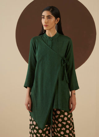 Kanelle-Green Paloma Solid Shirt-INDIASPOPUP.COM