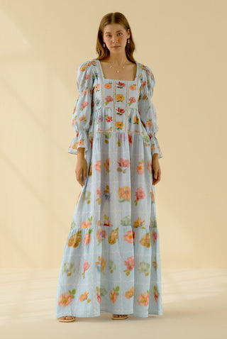 Pozruh-Cala Blue Maxi Dress-INDIASPOPUP.COM