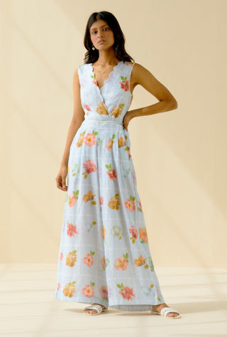 Pozruh-Pale Blue Jumpsuit-INDIASPOPUP.COM