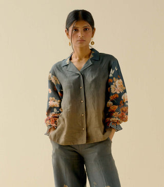 Pozruh-Demi Ombre Printed Shirt-INDIASPOPUP.COM