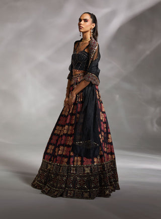 Divya Aggarwal-Leona Black Embellished Lehenga Set-INDIASPOPUP.COM