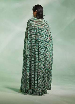 Divya Aggarwal-Aubree Green Embroidered Sharara Set-INDIASPOPUP.COM