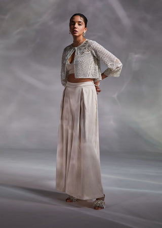 Divya Aggarwal-Elowen Off-White Embellished Jacket And Pant Set-INDIASPOPUP.COM