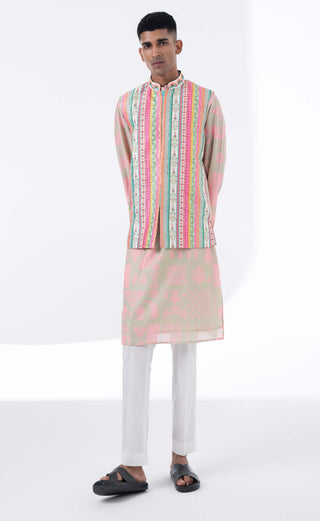 Siddhartha Bansal-Lavender Pink Printed Kurta Set-INDIASPOPUP.COM