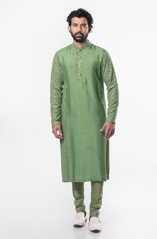 Nautanky-Green Embroidered Kurta Set-INDIASPOPUP.COM