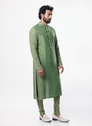 Nautanky-Green Embroidered Kurta Set-INDIASPOPUP.COM