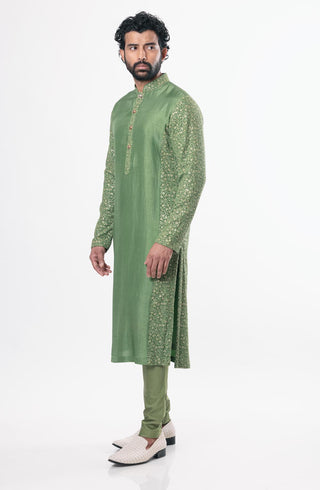 Nautanky-Green Embroidered Kurta Set-INDIASPOPUP.COM
