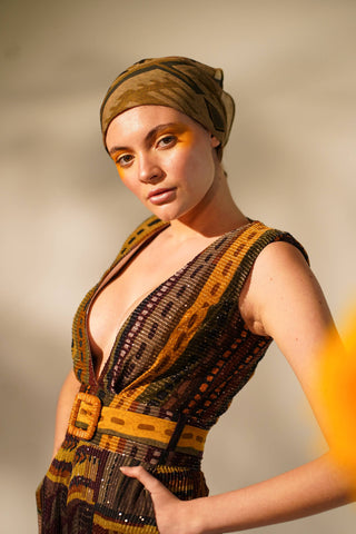 Nikita Mhaisalkar-Multicolour Abstract Print Jumpsuit With Belt-INDIASPOPUP.COM