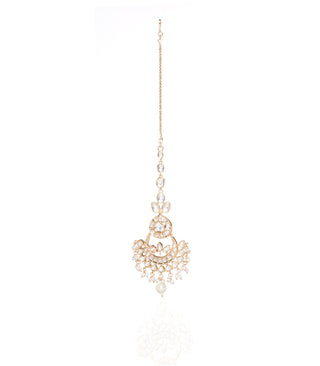 Preeti Mohan-White Kundan Bridal Necklace Set-INDIASPOPUP.COM