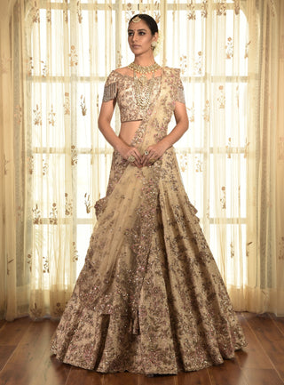 Ivory Zardozi Silk Lehenga Set