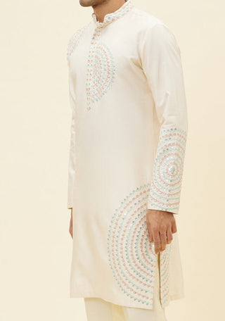 Sva By Sonam And Paras Modi Men-Beige Embroidery Kurta With Pant-INDIASPOPUP.COM