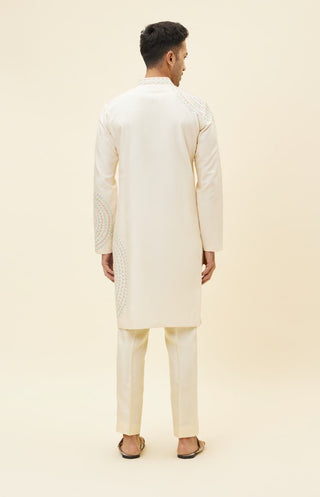 Sva By Sonam And Paras Modi Men-Beige Embroidery Kurta With Pant-INDIASPOPUP.COM