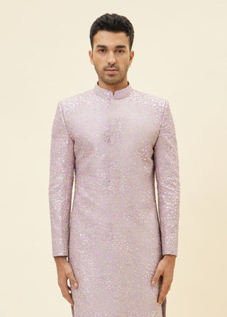 Sva By Sonam And Paras Modi Men-Lilac Embroidered Jaal Sherwani With Pants-INDIASPOPUP.COM