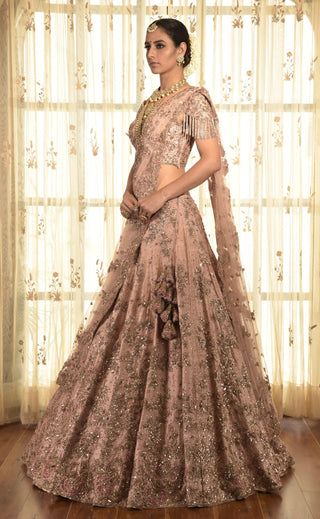 Dolly J-Pale Pink Ingenne Zardozi Raw Silk Lehenga Set-INDIASPOPUP.COM