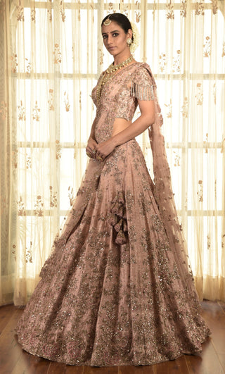 Dolly J-Pale Pink Ingenne Zardozi Raw Silk Lehenga Set-INDIASPOPUP.COM