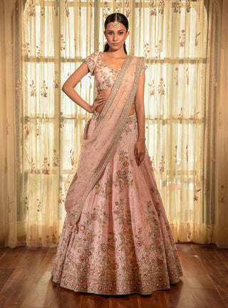Pale Pink Chikankari Lehenga Set