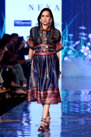 Rajdeep Ranawat-Navy Drop Shoulder Big Shirt-INDIASPOPUP.COM