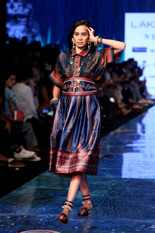 Rajdeep Ranawat-Navy Drop Shoulder Big Shirt-INDIASPOPUP.COM