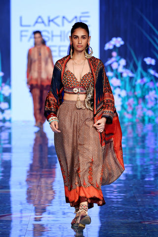 Rajdeep Ranawat-Rust Coverup Jacket With Top & Pants-INDIASPOPUP.COM