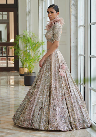 Dolly J-Gianna Pearl Muted Pink Lehenga Set-INDIASPOPUP.COM