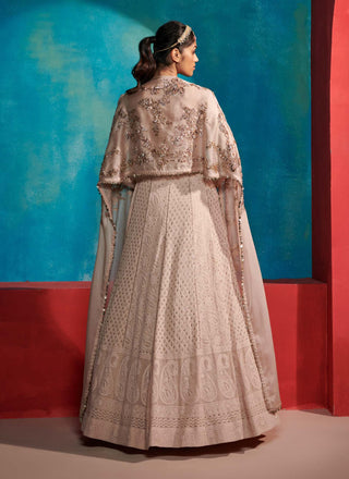 Dolly J-Off-White Pearl Dazzle Kalidar Kurta Set-INDIASPOPUP.COM