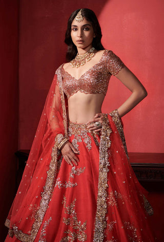 Dolly J-Orange Pixie Lehenga Set-INDIASPOPUP.COM