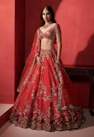 Dolly J-Orange Pixie Lehenga Set-INDIASPOPUP.COM