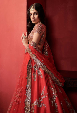 Dolly J-Orange Pixie Lehenga Set-INDIASPOPUP.COM