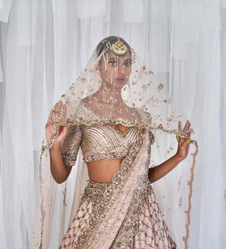 Dolly J-Magnolia Pale Peach Bridal Lehenga Set-INDIASPOPUP.COM