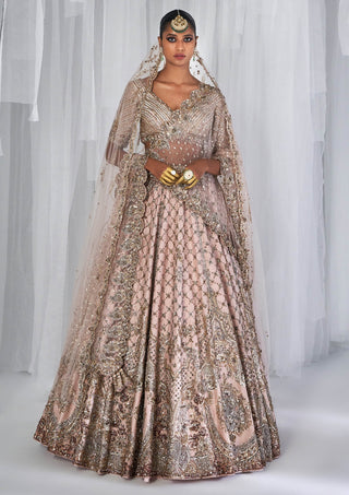 Dolly J-Magnolia Pale Peach Bridal Lehenga Set-INDIASPOPUP.COM