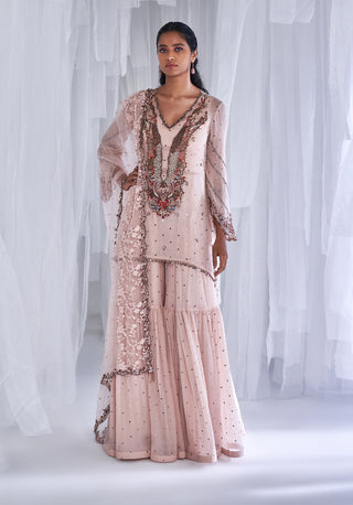 Dolly J-Ubika Pink Chiffon Sharara Set-INDIASPOPUP.COM