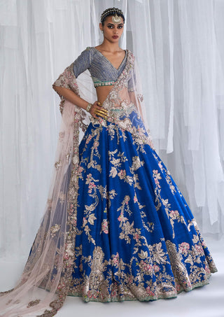 Dolly J-Daffodil Blue Bridal Lehenga Set-INDIASPOPUP.COM