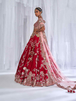 Dolly J-Daisy Maroon Bridal Lehenga Set-INDIASPOPUP.COM
