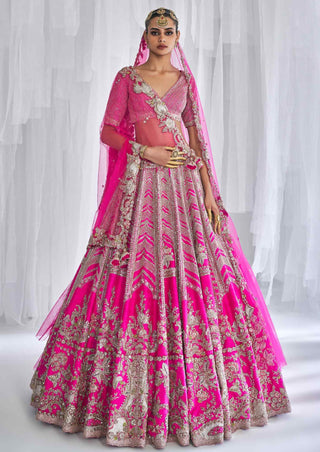 Dolly J-Cynthia Fuchsia Bridal Lehenga Set-INDIASPOPUP.COM