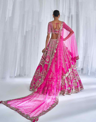 Dolly J-Cynthia Fuchsia Bridal Lehenga Set-INDIASPOPUP.COM