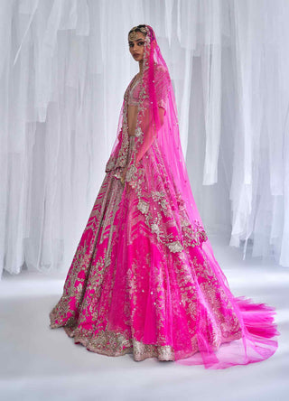 Dolly J-Cynthia Fuchsia Bridal Lehenga Set-INDIASPOPUP.COM