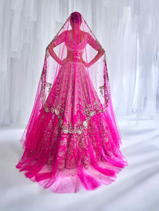 Dolly J-Cynthia Fuchsia Bridal Lehenga Set-INDIASPOPUP.COM