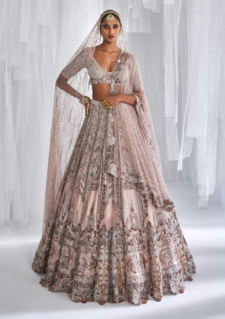 Dolly J-Alyssa Shimmer Tulle Bridal Lehenga Set-INDIASPOPUP.COM