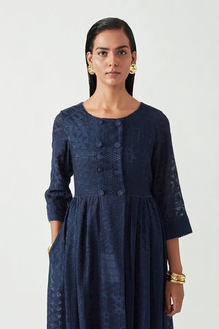 Payal Pratap-Navy Maceo Embroidered Kurta Set-INDIASPOPUP.COM