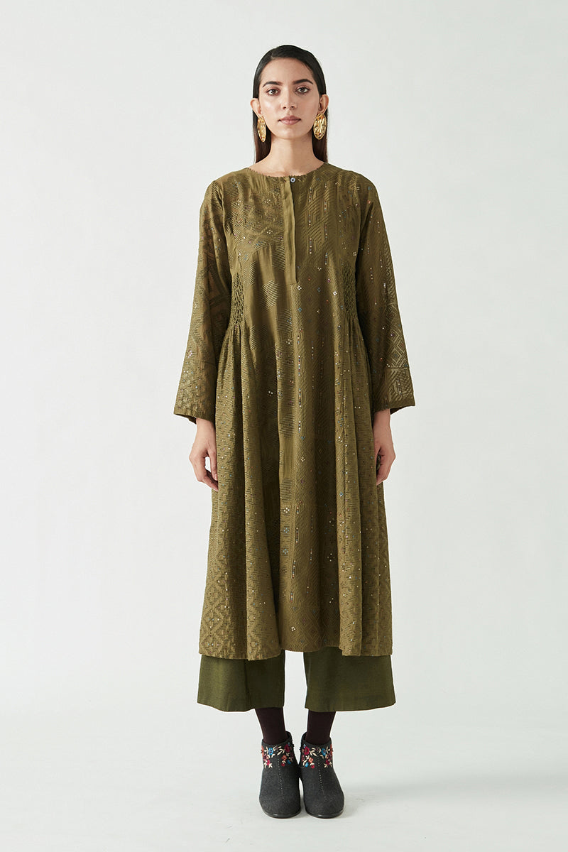 Payal Pratap | Olive Green Ciara Embroidered Kurta Set