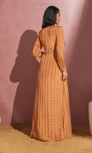 Aneesh Agarwaal-Honeycomb Wrap Skirt With Blouse And Jacket-INDIASPOPUP.COM