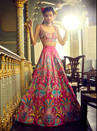 Aisha Rao-Pink Lehenga & Blouse With Dupatta-INDIASPOPUP.COM