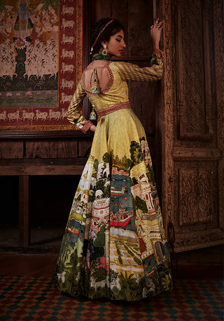 Kalista-Pakeeza Lime Anarkali With Dupatta-INDIASPOPUP.COM