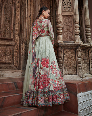 Kalista-Ayra Mint Green Anarkali With Dupatta-INDIASPOPUP.COM