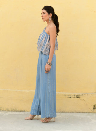 Chamee And Palak-Alexa Grey Cape And Pant Set-INDIASPOPUP.COM