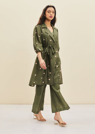 Meadow-Forest Green Aria Tunic Set-INDIASPOPUP.COM