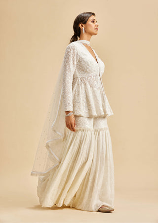 Nitika Gujral-Ivory Peplum Gharara Set-INDIASPOPUP.COM