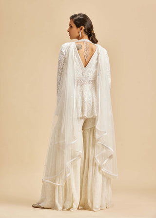 Nitika Gujral-Ivory Peplum Gharara Set-INDIASPOPUP.COM
