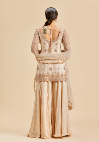 Nitika Gujral-Peach Embroidered Sharara Set-INDIASPOPUP.COM