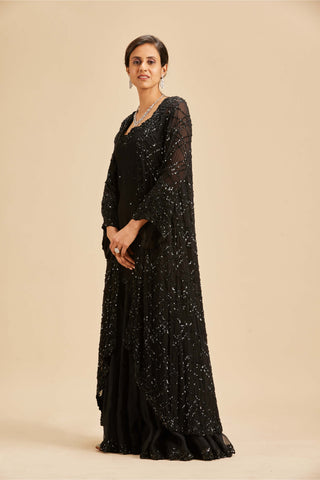 Nitika Gujral-Black Embroidered Sharara Jacket Set-INDIASPOPUP.COM
